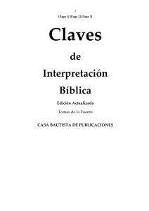 Claves de Interpretacion Biblica Edicion