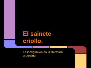 Inmigración y sainete criollo