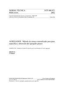 NTP 400.021 - ENSAYO AGREGADO GRUESO