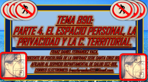 TEMA 890. PARTE 444. EL ESPACIO PERSONAL, CONDUCTA DE TERRITORALIEDAD, PRIVACIDAD. 10.11.22. 1111111