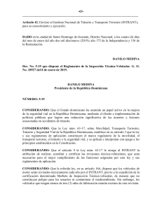 Decreto5 2019 Rep Dominicana Decreto de Inspección Técnica Vehicular 