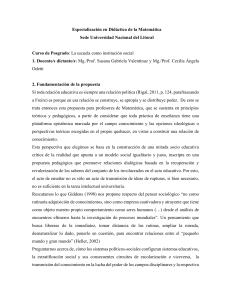 PROGRAMA LA ESCUELA COMO INSTITUCION SOCIAL 2022