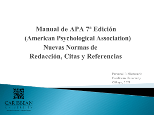 Nuevas Normas del Manual APA7