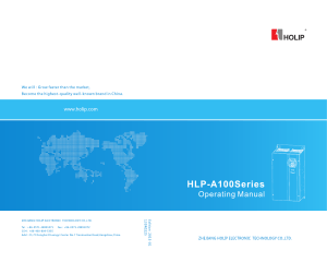 133R0225 HLP-A100 Series English Operating Manual  V2015-01