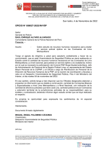 DE LA COMANDANCIA GENERAL  A LA SECRETARIA REGPOL LIMA OFICIO 000627-2022 IN VSP