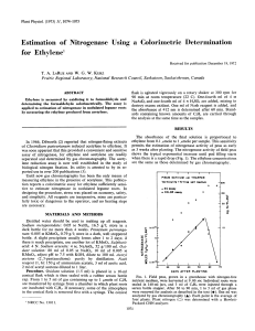 Larue & Kurz. 1973. Estimation of Nitrogenase Using a Colorimetric Determination for Ethylene