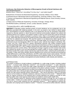 Continuous, Nondestructive Detection of Microorganism Growth at Buried Interfaces with Vascularized Polymers