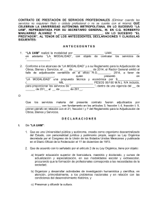 CONTRATO PRESTACION DE SERVICIOS -PROFESIONALES- 2014