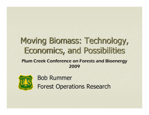 Moving Biomass Technology, Economics, and Possibilities