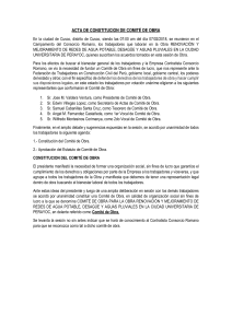 ACTA DE CONSTITUCION DE COMITE DE OBRA