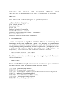 NMX-F-341-S ADEREZO CON MAYONESA. DRESSING WITH MAYONNAISE. NORMAS MEXICANAS. DIRECCIÓN GENERAL DE NORMAS. - PDF Descargar libre