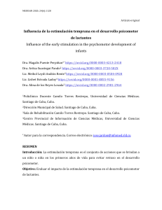 PDF Influencias de la estimulación temprana en el desarrollo psicomotor de lactantes