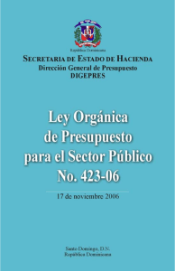 Ley No. 423-06 - Orgánica de Presupuesto para el Sector Público