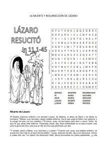 sopa de letras Jesus y Lazaro