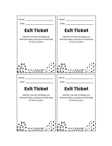 exit tickets