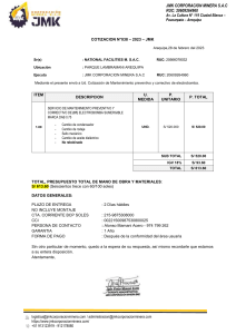 COTIZACION N°038 Mantenimiento de electrobombas  NATIONAL FACILITIES