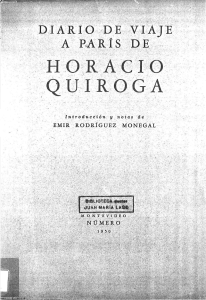 Diario de viaje a París de Horacio Quiroga