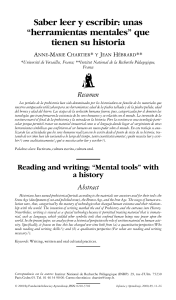 Chartier, A. Saber leer y escribir  herramientas mentales (1)