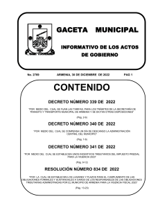GACETA MUNICIPAL 2769- DIC 30 DE 2022