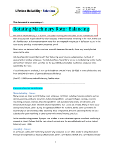 Rotating Machinery Rotor Balancing