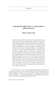 15. Exposición breve de la metafísica aristotélica (artículo) autor Alfonso Gómez-Lobo