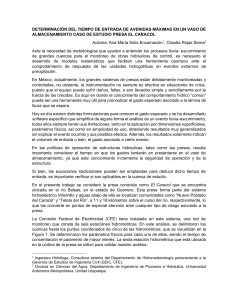 DETERMINACIÓN DEL TIEMPO DE ENTRADA DE AVENIDAS MÁXIMAS EN UN VASO DE ALMACENAMIENTO CASO DE ESTUDIO PRESA EL CARACOL (17122020)