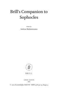 Introduction Sophocles and his Critics