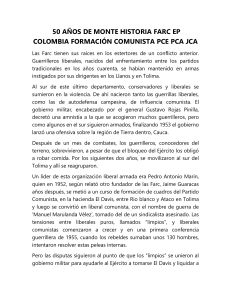 50 AÑOS DE MONTE HISTORIA FARC EP COLOMBIA FORMACIÓN COMUNISTA PCE PCA JCA