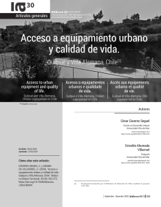 Acceso a equipamiento urbano ycalidad de vida