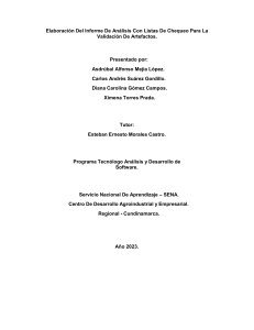 Evidencia Elaboración Del Informe De Análisis Con Listas De Chequeo Para La Validación De Artefactos