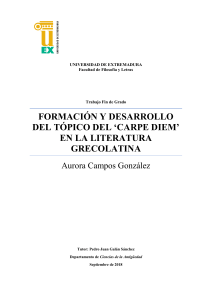 Campos González Formación y desarrollo del tópico del Carpe Diem