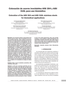 Coloración de Acero Inoxidable para Uso Biomédico: AISI 304 y 316L