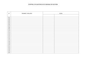 CONTROL DE ASISTENCIA DE SEMANA DE GESTION