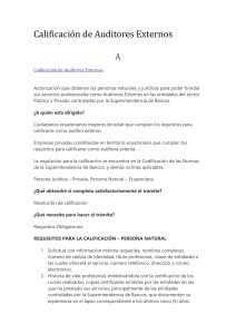 Calificación de Auditores Externos