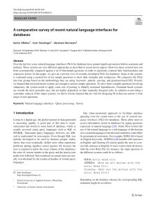 A Comparative Survey of Recent Natural Language Interfaces for Databases