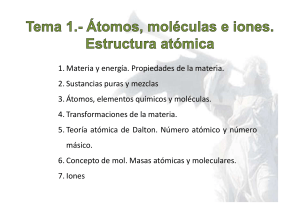 Tema 1- Átomos, moléculas e iones
