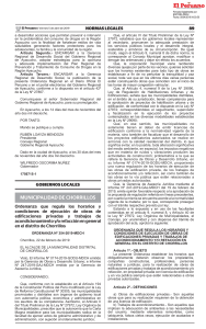 ORDENANZA 354-2019-MDCH ordenanza que regula los horarios y ejecucion de obra 