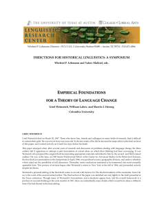 2 Empirical foundations for a theory of language change, Uriel Weinreich, William Labov, and Marvin I. Herzog