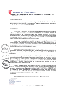 LINEAS DE INVESTIGACION RESOLUCION DE CONSJEO UNIVERSITARIO Nº0200-2018UCV