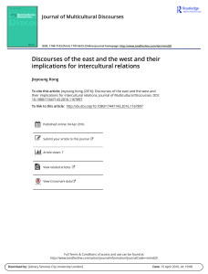 Discourses of the east and the west and their implications for intercultural relations