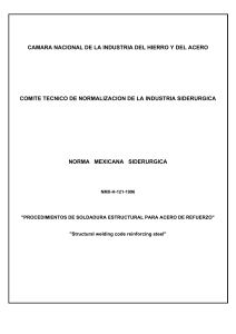 NMX-H-121-1996-PROCEDIMIENTOS DE SOLDADURA ESTRUCTURAL PARA ACERO DE REFUERZO