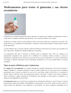 Medicamentos para tratar el glaucoma y sus efectos secundarios - glaucoma.org