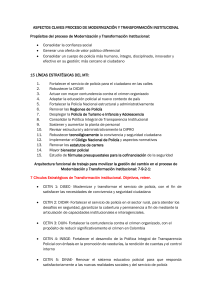 ASPECTOS CLAVES PROCESO DE MODERNIZACIÓN Y TRANSFORMACIÓN INSTITUCIONAL