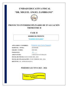 PROYECTO INTERDISCIPLINARIO 10mo FASE II (2