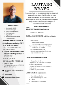 currículum Lautaro Bravo