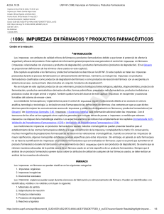 USP-NF ⟨1086⟩ Impurezas en Fármacos y Productos Farmacéuticos