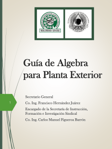 Guia de Algebra para Planta Exterior