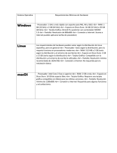 Sistema Operativo y Requerimientos Mínimos de Hardware de windows, linux y macOS
