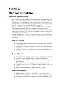 MANUAL DE CABINA - PROTOCOLO ENTREVISTAS