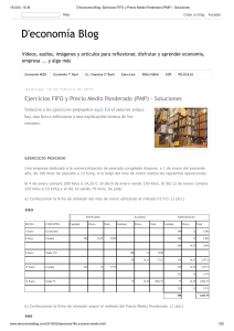 Ejercicios FIFO y Precio Medio Ponderado (PMP) - Soluciones